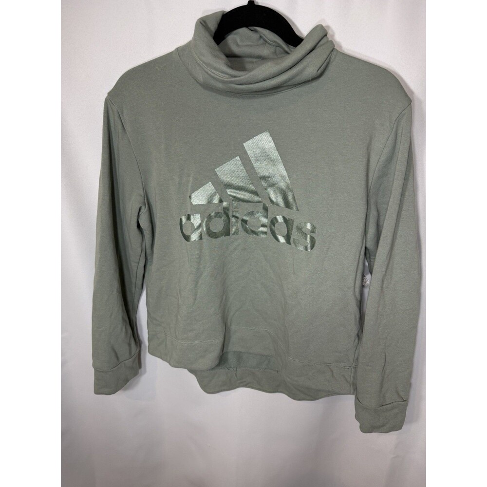 Adidas Girls Size XL Green Sweatshirt Loose Fit High Low Long Sleeve